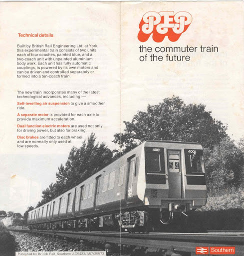 British Rail PEP promotion al leaflet, circa 1971.