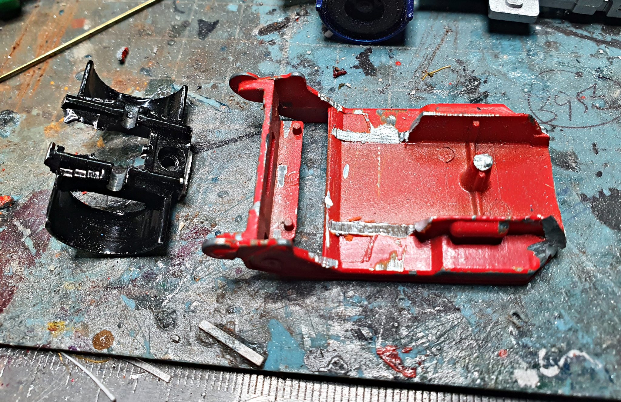 The rear mudguard section from an EFE or Base Toys model ready to be fitted to the rear deck.