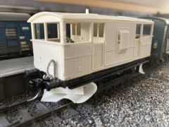 Salvaged from scrap with a 3D printed roof and ploughs with NEM pockets by Kim Durose Cambrian Shark Brakevan